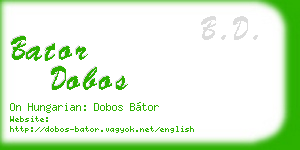bator dobos business card